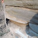 Porch SW corner – No drainage (Movement cracks in walling)